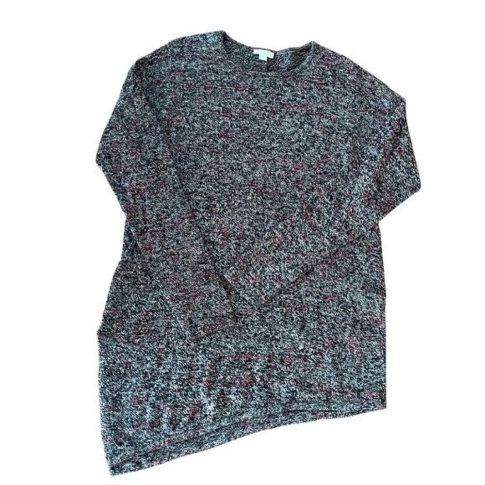 Pure Jill Wool Cashmere Blend Asymmetrical Hem Sweater Size M